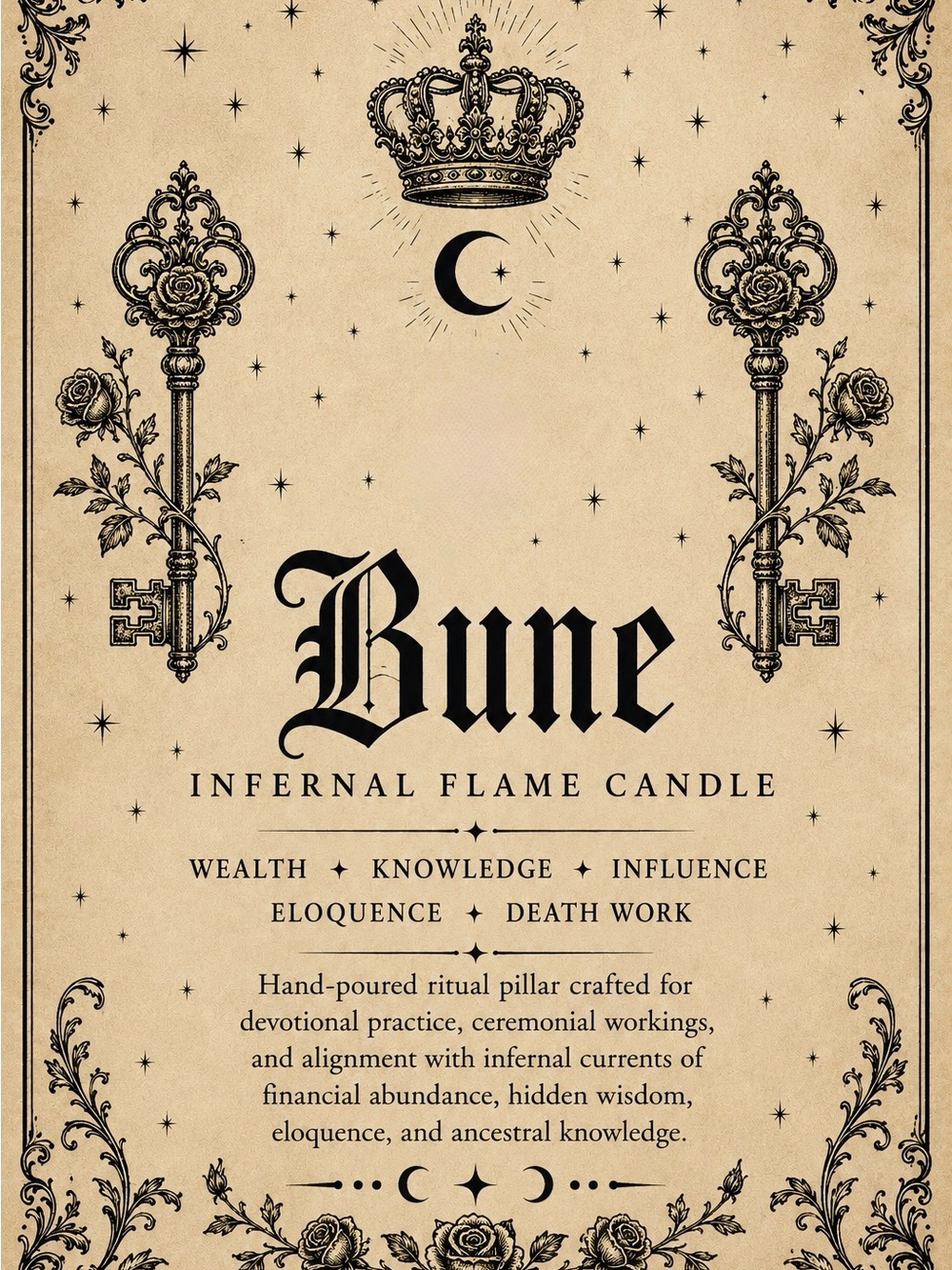 Handmade Bune Candle | Ritual • Prosperity • Altar Decor - Picture 3 of 3